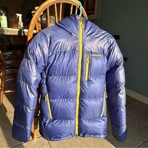 Patagonia Fitz Roy Down Jacket with Yellow Zippers
